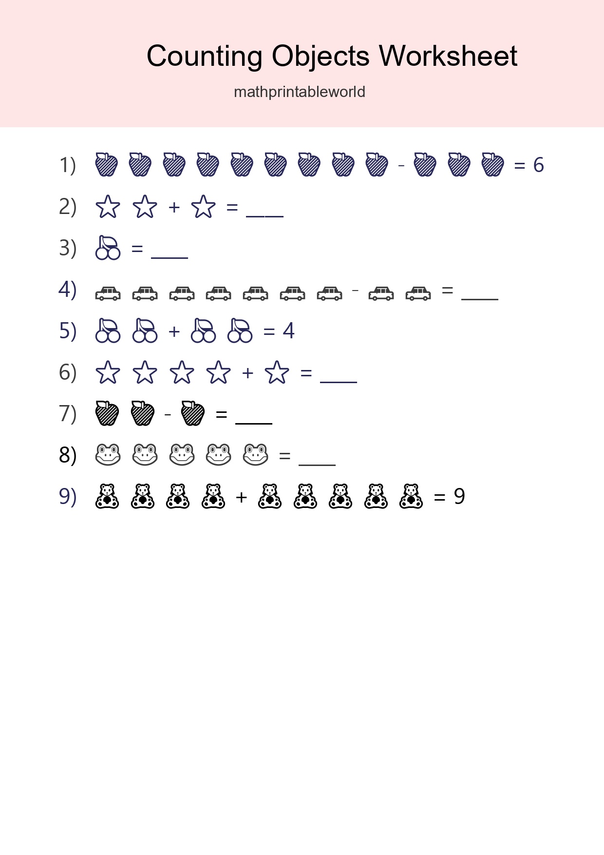 Free Counting Objects Worksheet For Kindergarten - Part 43