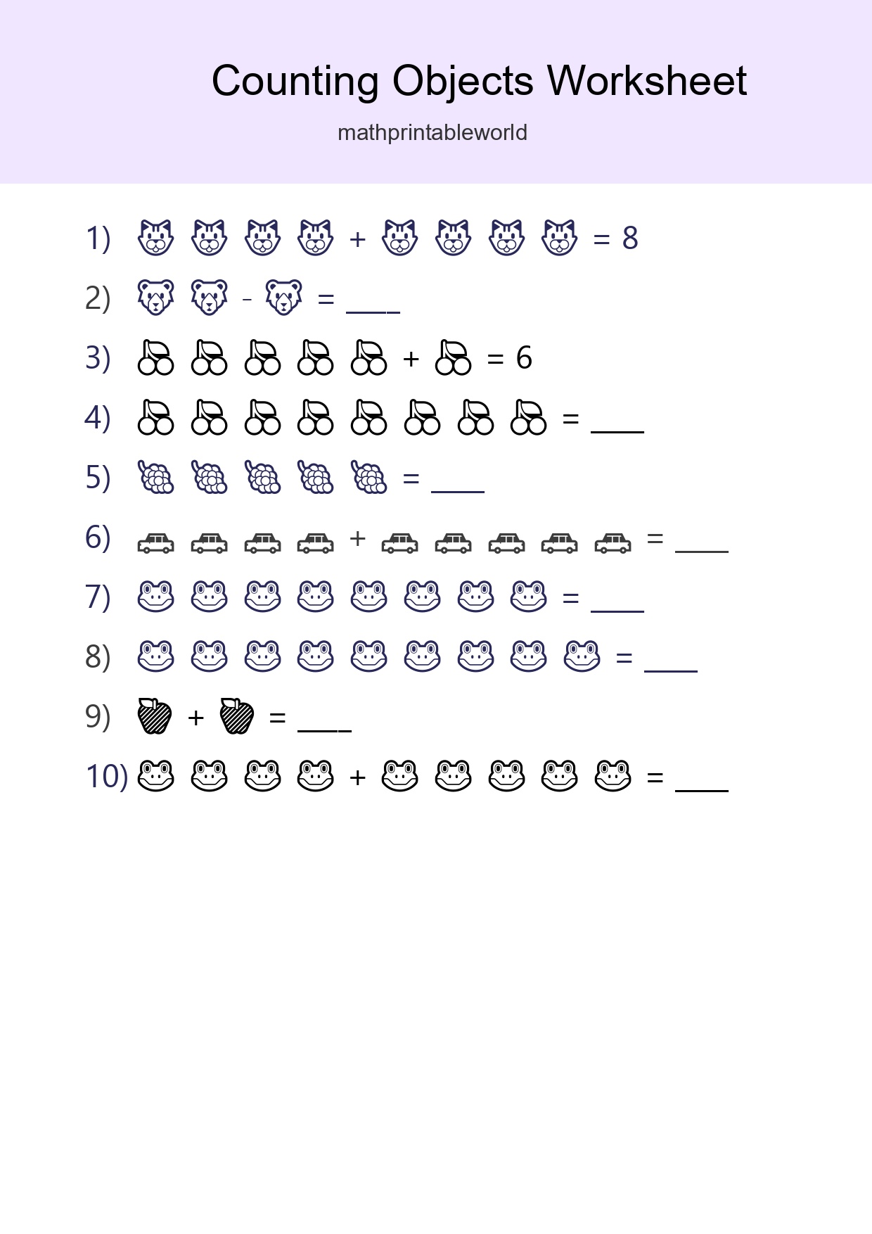 Free Counting Objects Worksheet For Kindergarten - Part 63