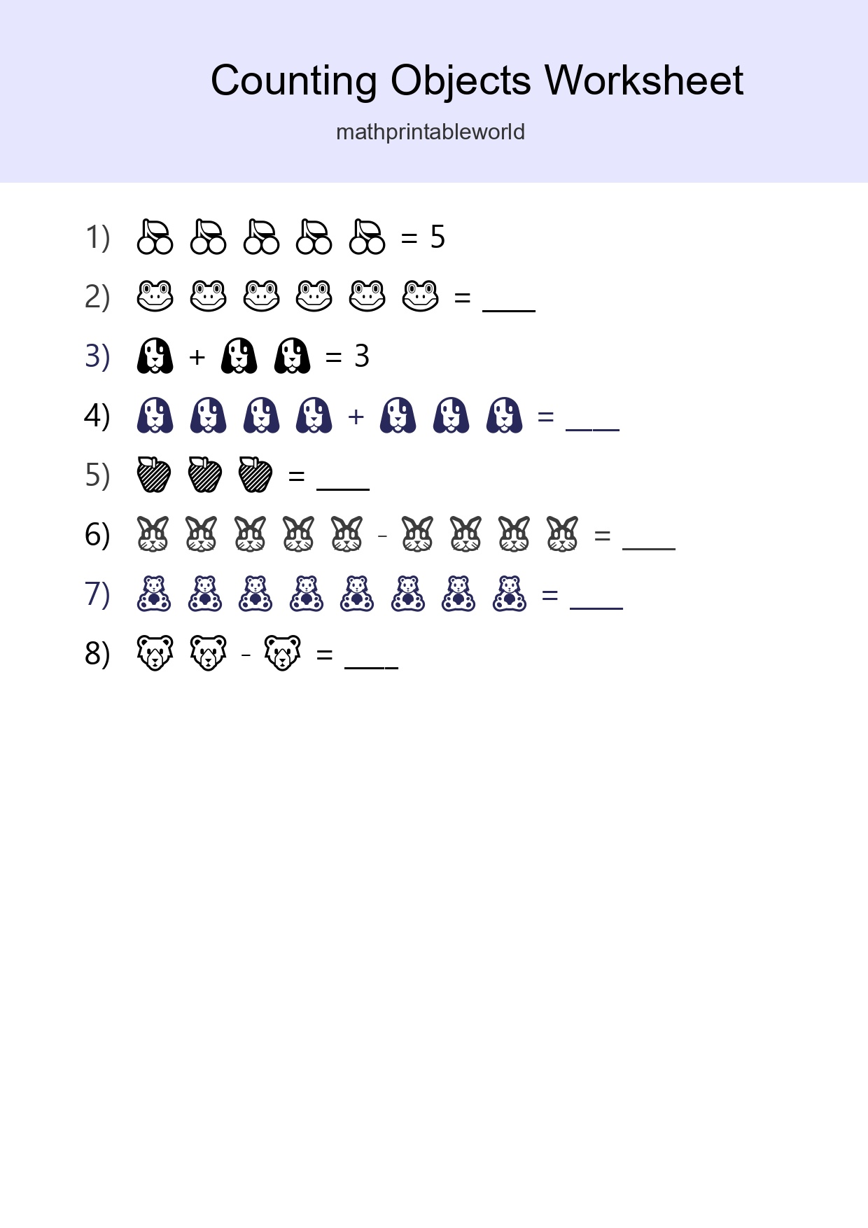 Free Counting Objects Worksheet For Kindergarten Printable - Part 23