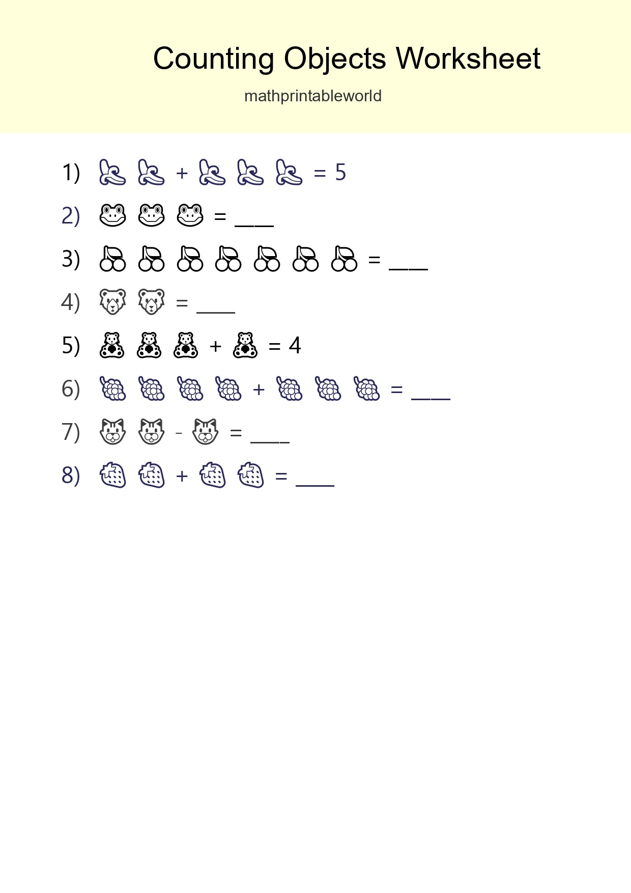Free Counting Objects Worksheet For Kindergarten Printable - Part 53