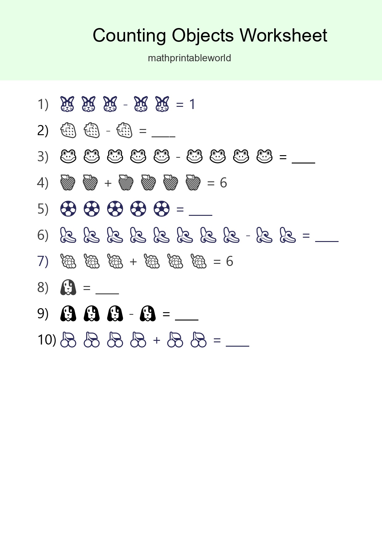 Kindergarten Count The Objects Worksheet - Part 13