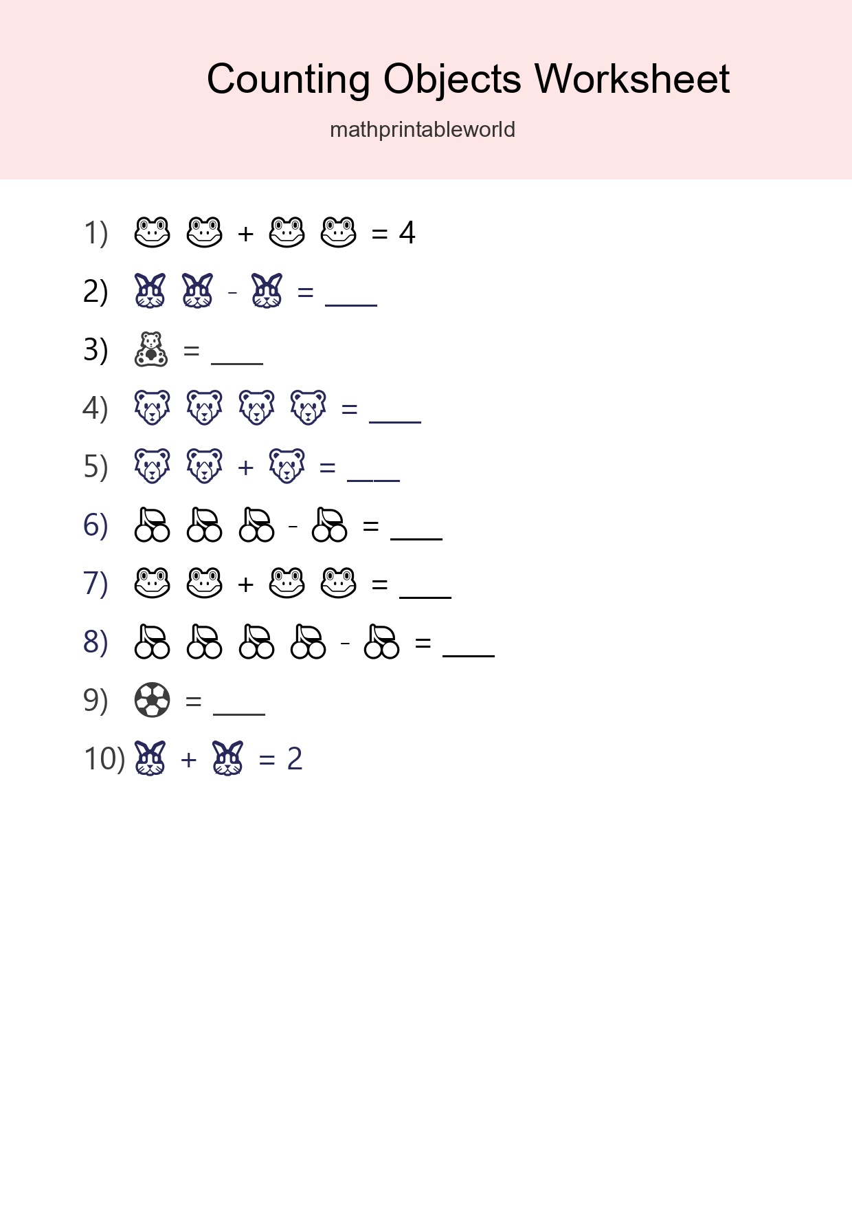 Learn Counting With Pictures Worksheet (Pre-K) - Part 93